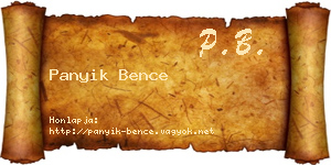 Panyik Bence névjegykártya
